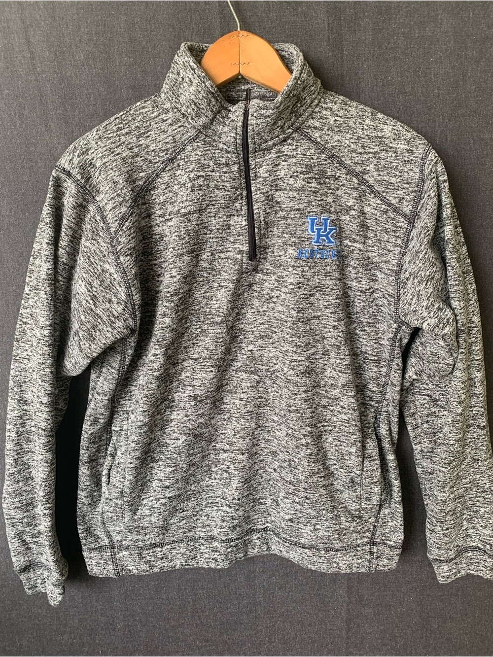 University of Kentucky Wildcats Gray Quarter Zip Pullover Sweater